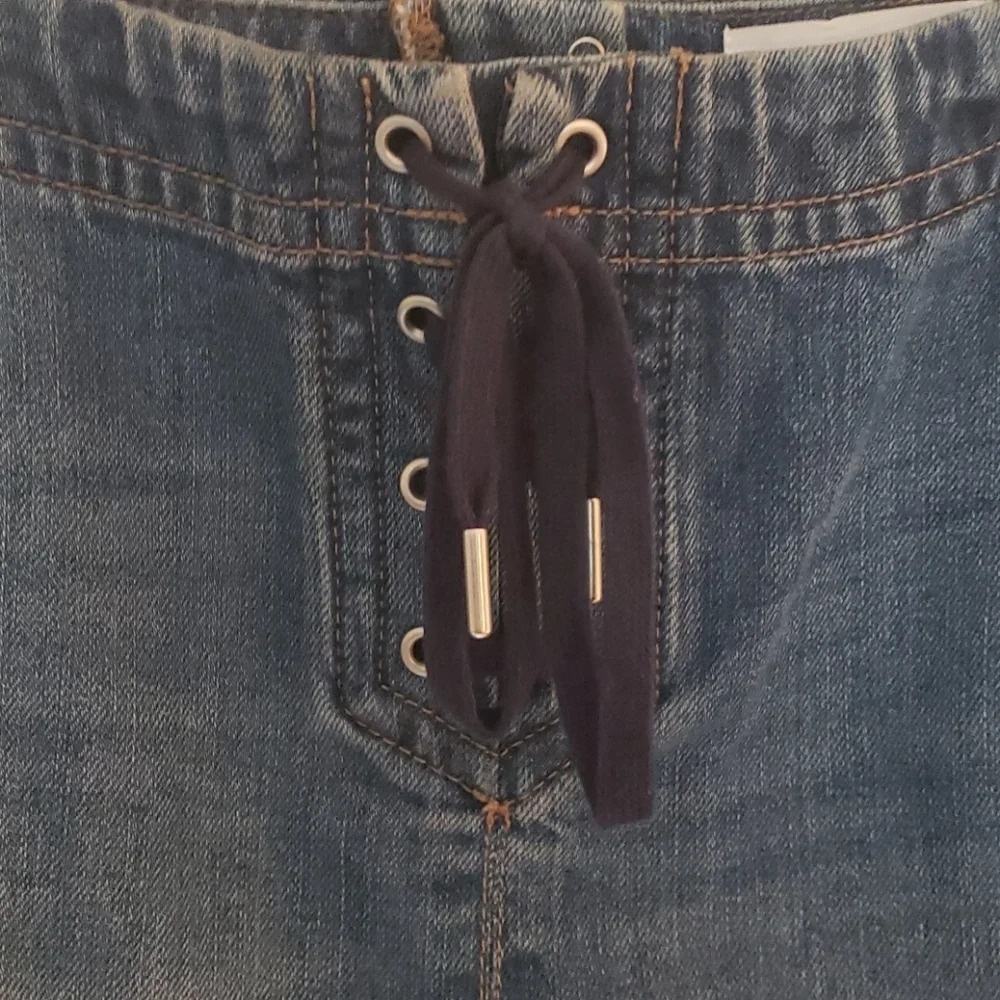 FinaL Sale Ann Taylor Loft Denim Skirt with Front Tie Detail - Picture 4 of 9